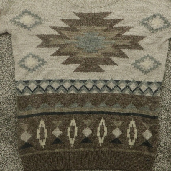 American Eagle sweater‎ womens XS Aztec Knit  Wool pullover Tribe cowgirl horse - Picture 3 of 8